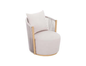Rope Lounge: Goldfinch Aluminium and Rope Swivel Chair