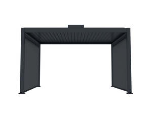 Little Oneroa Motorised Freestanding Louvre Pergola 2 X 2m Charcoal with 2 Retra&hellip;