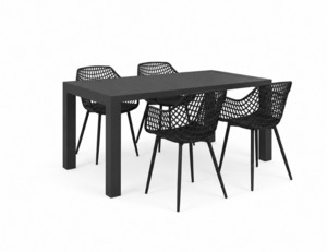 Outdoor Lounge Furniture: Cirrus Table With Ava Armchairs 5-Piece Dining Set