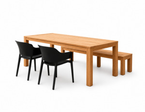 Teak Dining Table Chair Set: Ankola Teak Dining Set - 4PCS