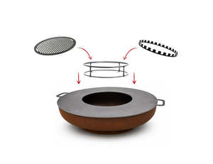 80cm Fire Pit Complete BBQ Set