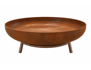 75cm Corten Fire Pit & Base Stand Set