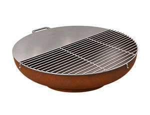75cm Fire Pit Grill Duo Set