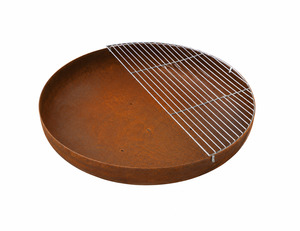 BASIN 75cm Fire Pit Half-Moon Grill Set
