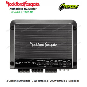 Products: ROCKFORD FOSGATE R400-4D 4-Channel 400W RMS Class-D Prime Series Amplifier