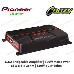 Products: Pioneer GM-A4704 520W 4-Channel Bridgeable Class A/B Car Amplifier