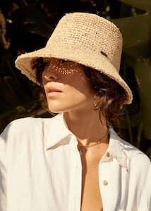 Brixton: Hat | Ellee Straw Bucket Hat (Tan)