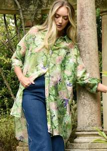 Shirt | Something Borrowed (Green Floral)