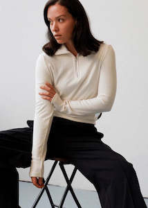 Knit | Cardrona 1/4 Zip (Cream)