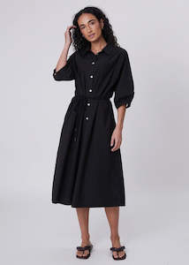 Dress | Cascade Shirt Dress (Black)
