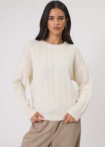 Marlow: Knit | Copenhagen Cable Knit Crew (Ecru)
