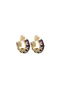 Earring | Halo Cluster (Gold/Amethyst)