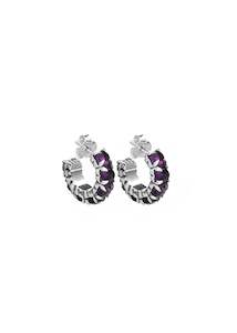 Earring | Halo Cluster (Silver/Amethyst)