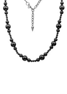 Silk And Steel: Necklace | Ombre (Onyx/Silver)