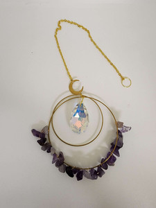 Products: Suncatcher - large circle with Amethyst chips Cre8tive-Gems