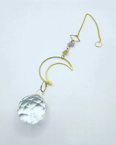 Gold moon and amethyst suncatcher Cre8tive-Gems
