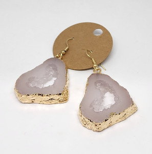 Large crystal druzy dangle earrings Cre8tive-Gems