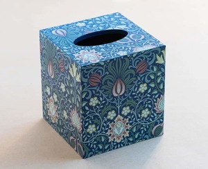 Tissue Box Cover – William Morris – Floral Pattern – Blue – Brown