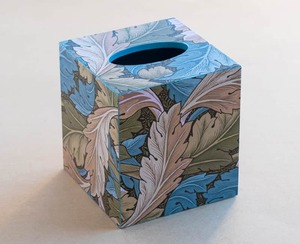 Tissue Box Cover – William Morris – Leaves – Blue – Green