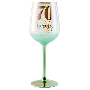Birthdays: Glitterati Wine Glass - 70th
