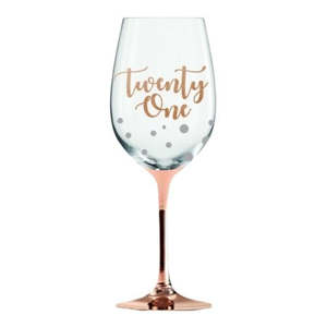 Birthdays: Rose Gold Wine Glass - 21st