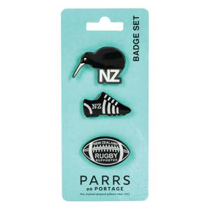 Badges: NZ Rugby Black Badge Set of 3