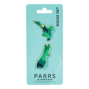 Badges: NZ Map Badge Set of 2