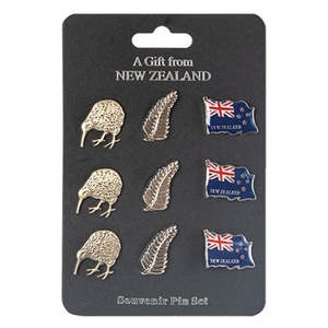 Badges: Kiwi Fern Flag Badge 9pc Pack