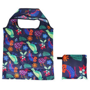 Bags: NZ Native Birds Navy Blue Foldable Shopping Bag