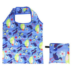 NZ Birds Blue Foldable Shopping Bag