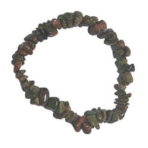 Semi Precious Stone Jewellery: Unakite Chip Bracelet