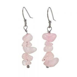 Semi Precious Stone Jewellery: Rose Quartz Chip Earrings