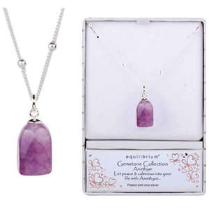 Semi Precious Stone Jewellery: EQ Amethyst Gemstone Necklace