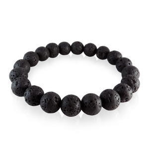 Semi Precious Stone Jewellery: Lava Beads Bracelet - 10mm