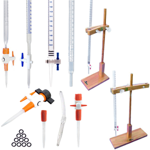 Burettes: BURETTES [Acrylic, Glass]: with spare accessories + Burette stand