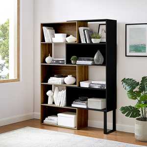 Accord Expandable Bookcase - Dark Oak and Black
