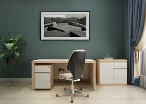 Desks: Sophie 3-Piece Desk - Oak