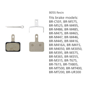Brakes: SHIMANO BR-M446 DISC BRAKE PADS B05S RESIN 1PR