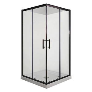 Milford 900 Corner Double Sliding Doors Square Shower Matte Black-Extra high