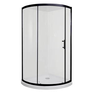 Coromandel 830X830 Corner Single Sliding Door Round Shower in Matte Black Extra Height