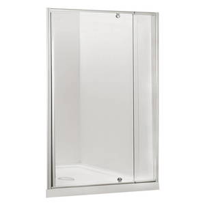 Milford 750X750 Alcove Pivot Door Square Shower in Chrome