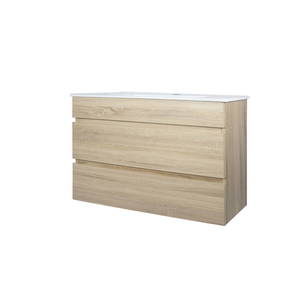 OJOS 900 Slim Wall Hung Vanity – White/Beige Grain/Caramel Mocha/Royal Oak