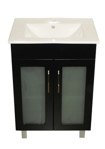 Remarkable 600 Glass-Door Floor Standing Vanity – White/Black