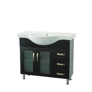 Renwick 1000 Glass Door Floor Standing Vanity – Black