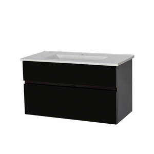 OJOS 900 Slim Wall Hung Vanity – Black