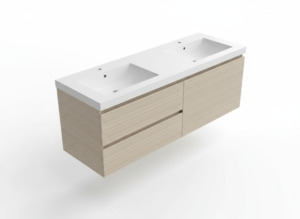 Wanaka 1500 Wall Hung Vanity-White Oak