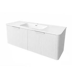 Bathroom Furniture Crown Bathrooms: Aussi Curve In-Line 1200mm Matte White 2Dr WH Plywood Vanity