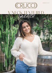 Patterns Aella 8ply: Knitting Pattern 2311 V Neck Textured Sweater