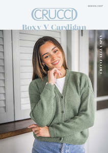 Patterns Aella 8ply: Crucci Knitting Pattern 2307 Boxy V Cardigan