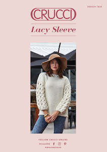 Crucci Knitting Pattern 1828 Lacy Sleeve Sweater